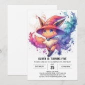 Kinder Whimsical Fox Geburtstag Einladung (Vorne/Hinten)