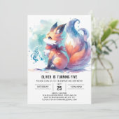 Kinder Whimsical Fox Geburtstag Einladung (Stehend Vorderseite)