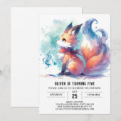 Kinder Whimsical Fox Geburtstag Einladung (Vorne/Hinten)