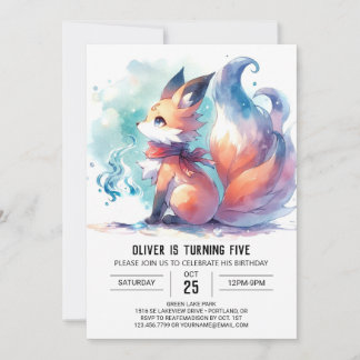 Kinder Whimsical Fox Geburtstag Einladung