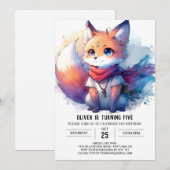 Kinder Whimsical Fox Geburtstag Einladung (Vorne/Hinten)