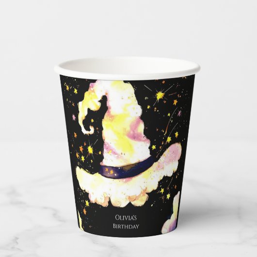 Kinder Whimsical Magic Wizard Geburtstag Pappbecher (Vorderseite)