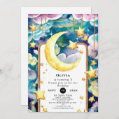 Kinder Whimsical Moon Geburtstag Einladung (Vorne/Hinten)