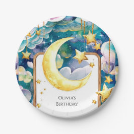 Kinder Whimsical Moon Geburtstag Pappteller