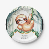 Kinder Whimsical Sloth Geburtstag Pappteller (Vorderseite)