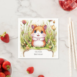 Kinder Whimsisches Hamster Geburtstag Serviette
