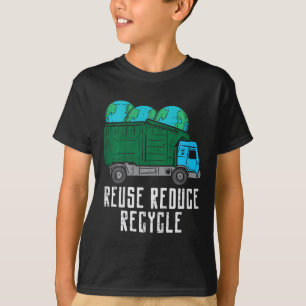 Kinder wiederverwenden Gerecycelt Garge Truck Eart T-Shirt
