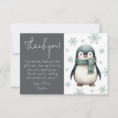 Kinder Winterpinguin Dankeskarte (Vorderseite)