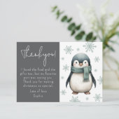 Kinder Winterpinguin Dankeskarte (Stehend Vorderseite)