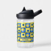 Kinder Yellow Blue Personalisiert Dot Square Thema Trinkflasche (Links)