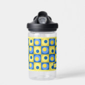 Kinder Yellow Blue Personalisiert Dot Square Thema Trinkflasche (Vorne)