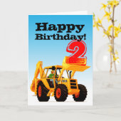 Kinder Yellow Digger 2. Geburtstag Karte (Gelbe Blume)
