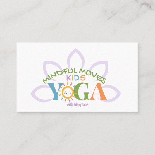 Kinder-Yoga-Geschäftskarte Visitenkarte (Vorderseite)