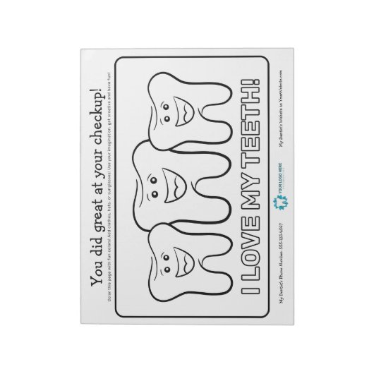 Kinder Zahnfärbeseite Notizblock (Rotiert)