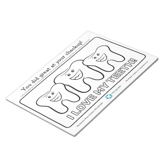 Kinder Zahnfärbeseite Notizblock (angewinkelt)