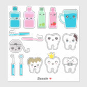 Kinder Zahnhygiene Aufkleber (Blatt)