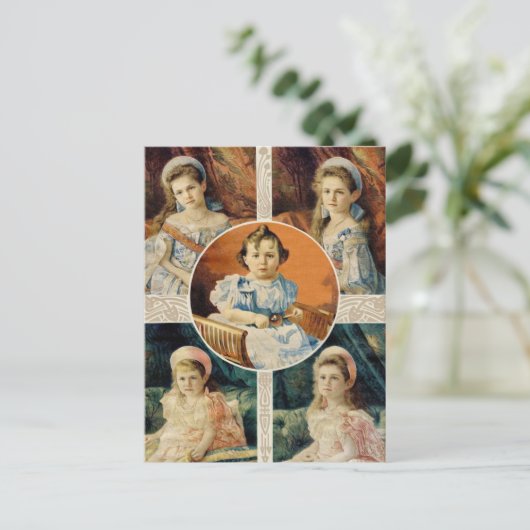 Kinder Zar Russland, OTMA & Alexis Romanov Postkarte (Stehend Vorderseite)