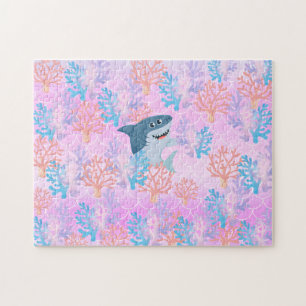 Kinder Zauberhai unter dem Regenbogenverlauf Puzzle