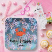 Kinder Zauberkrabbe unter der Regenbogenhaube Pappteller (Party)