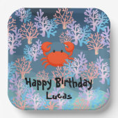 Kinder Zauberkrabbe unter der Regenbogenhaube Pappteller (Vorderseite)