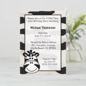 Kinder Zebra Geburtstagsparty Einladung (Stehend Vorderseite)