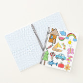 Kinder Zeichnete Doodle Design für die Schule  Notizblock (Innenseite)
