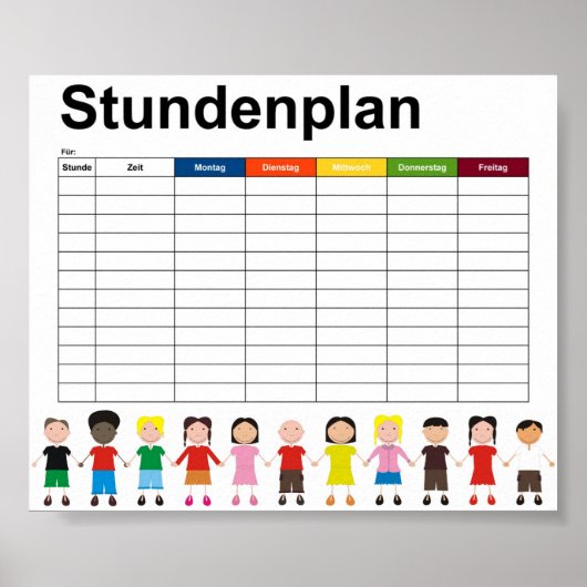 Kinder / Zeitplan Poster (Vorne)