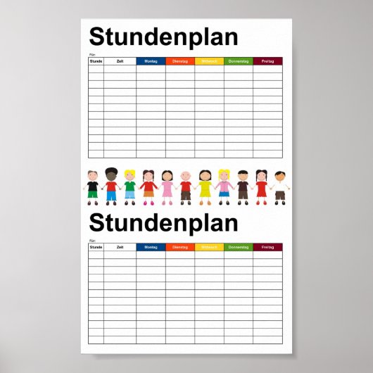 Kinder / Zeitplan Poster (Vorne)
