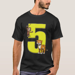 Kinder Zoo Geburtstagsparty 5 Jungle Safari 5h Bir T-Shirt