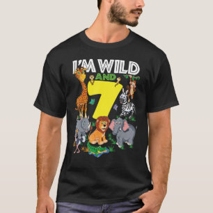 Kinder Zoo Safari Trip 7. Geburtstagsparty I m Wil T-Shirt