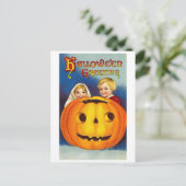 Kinder zu Halloween Postkarte (Stehend Vorderseite)