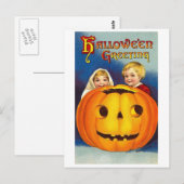 Kinder zu Halloween Postkarte (Vorne/Hinten)