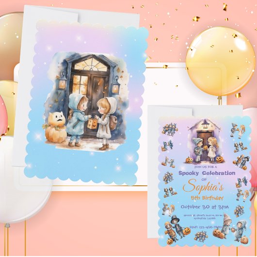 Kinder zu Halloween Thema Einladung für Kinder zum