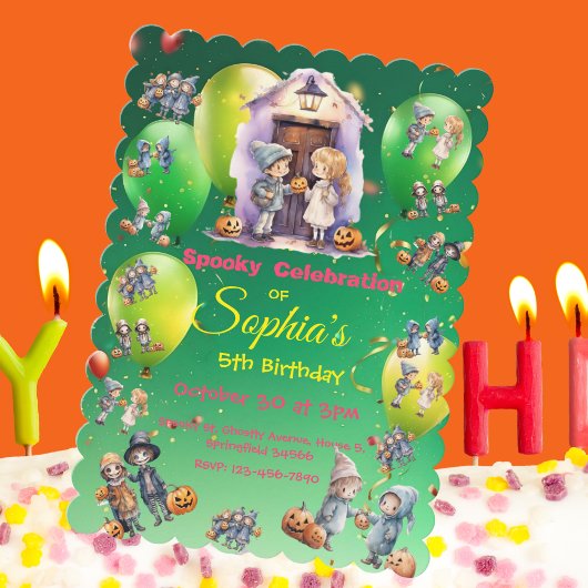 Kinder zu Halloween Thema Einladung für Kinder zum