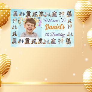Kinder zu Halloween Thema Light Blue Geburtstag Banner