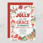 Kinder zu Weihnachten zum Geburtstag Einladung (Vorne/Hinten)