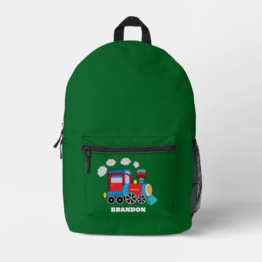 Kinder Zug Jungen Blau Benutzername Bedruckter Rucksack (Vorderseite)