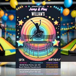 Kinder zum coolen Trampolin Park zum 13. Einladung