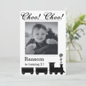 Kinder zum Geburtstag von einem Zug. Einladung (Stehend Vorderseite)