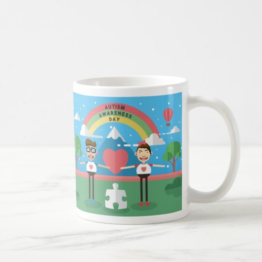Kinder zur Sensibilisierung für Autismus Kaffeetasse (Rechts)