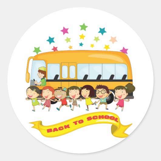 Kinder zurück zu Schulaufklebern Runder Aufkleber (Vorderseite)