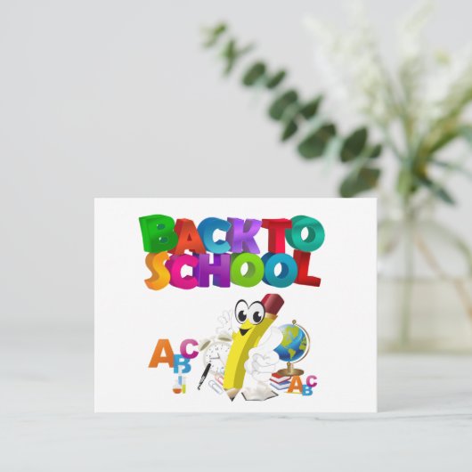 Kinder zurück zur Schule Postkarte (Stehend Vorderseite)