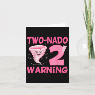 Kinder Zwei-Nado-Warnung 2. Geburtstag Pink Tornad Karte