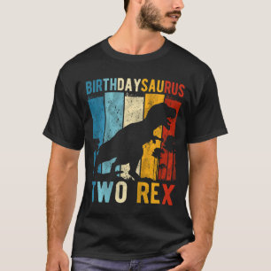 Kinder Zwei Rex 2 Jahre alt Geburtstag Dinosaurier T-Shirt