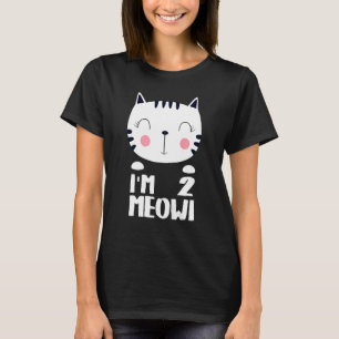 Kinder zweite Mädchen Geburtstag Kawi Katze Ich bi T-Shirt