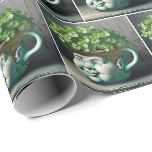 Kinderähnliche Blume Pot Geschenkpapier (Rolleneckpunkt)