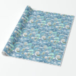 Kinderähnliche Winterlandschaft in Blues Wrapping  Geschenkpapier<br><div class="desc">Ein kinderartiges Winterwunderland in Blues und Aquas schmückt dieses Verpackungspapier. Die BIG-Bündner hüpfen und reiten,  während der Schnee auf Bäume und Dächer einer friedlichen Stadt fällt.  Ideal für Weihnachten,  kann dieses Papier auch für Chanukah oder andere Winterveranstaltungen verwendet werden. Gute Ferien!!!</div>