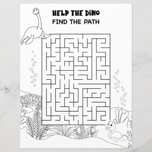 Kinderaktivität Dinosaurier Maze Fun Puzzle (Vorderseite)