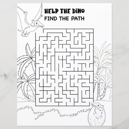 Kinderaktivität Dinosaurier Maze Fun Puzzle (Vorderseite)