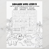Kinderaktivität Dinosaurier Puzzle Word Suche (Rückseite)